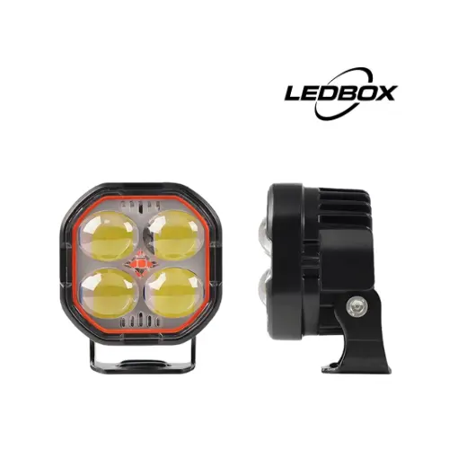 [LEDBOX-0014] FOCO 4X4 LUPA CUADRADO CON REBORDE